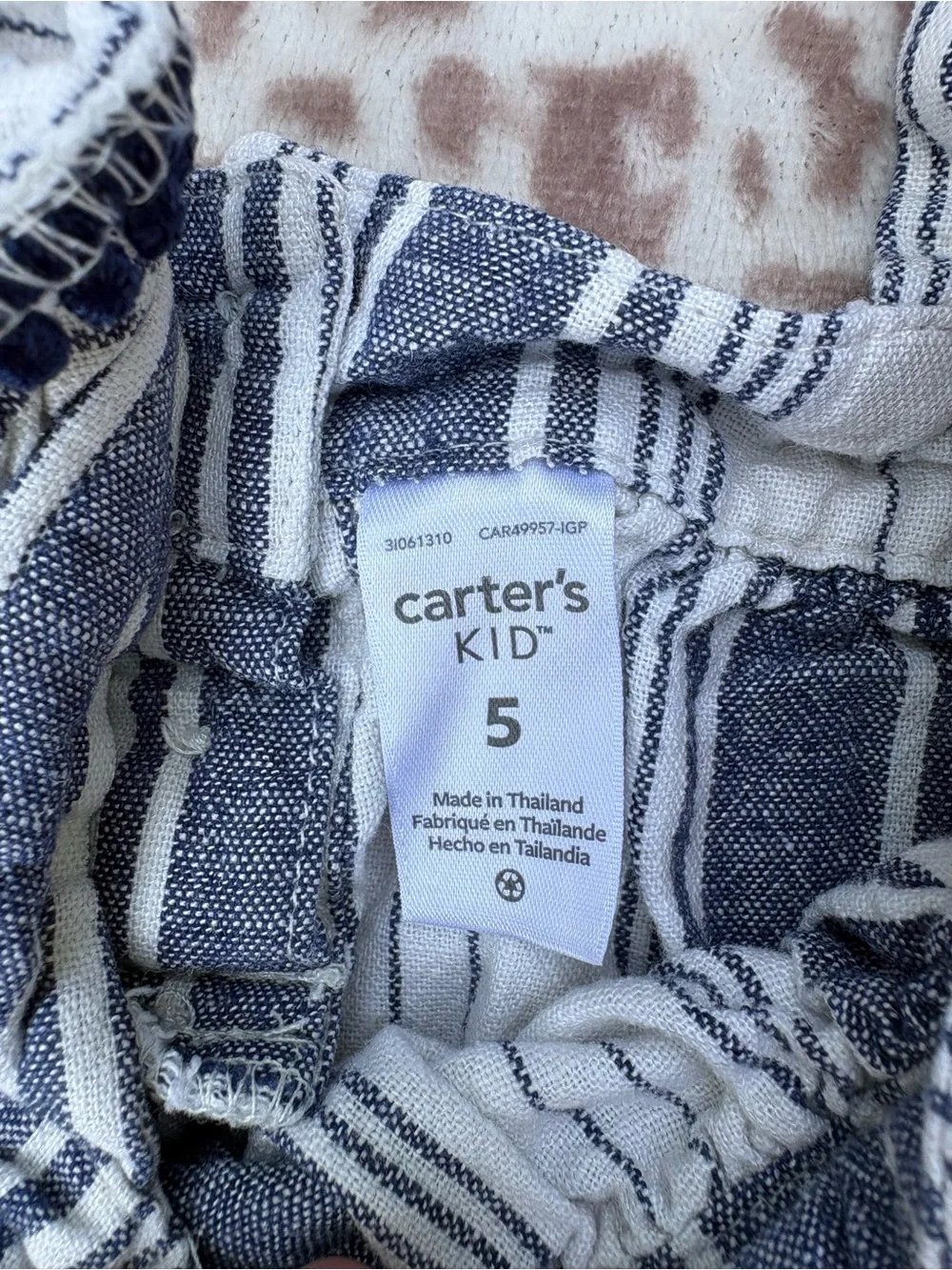 Carters Girls Navy and White Striped Summer Top Size 5